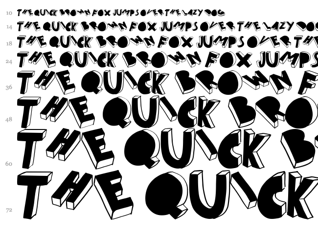 Threed font waterfall